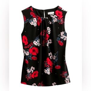 Calvin Klein Sleeveless Pleat Neck Knit Cami